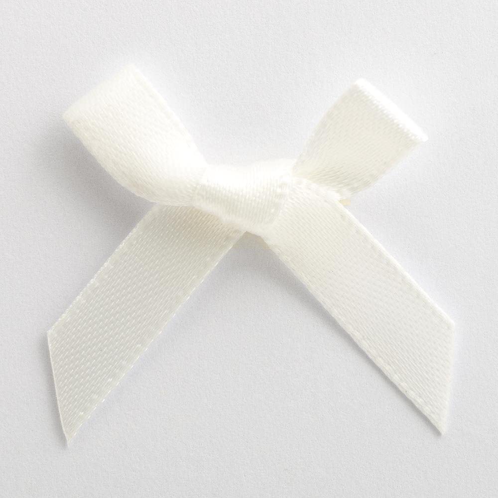 Bridal White 6mm Satin Ribbon Bows