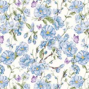 Judy's Bloom - Purple Flowers on Cream