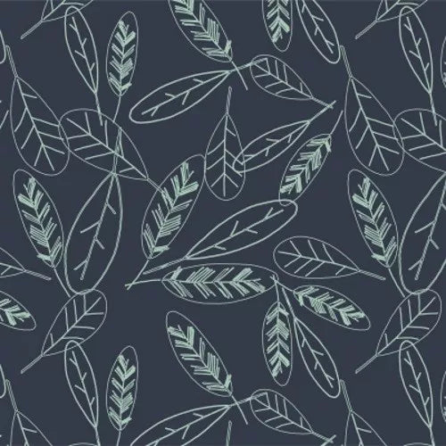 Sweet Bee Designs - True North - Leaves on Navy