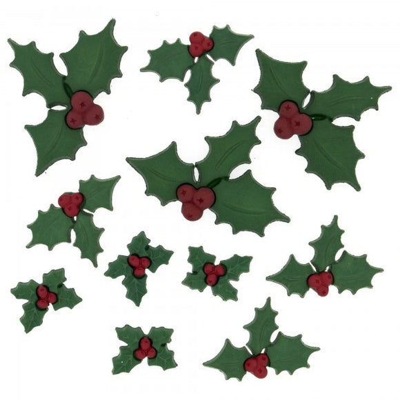 Holly Jolly Novelty Christmas Buttons by Dress It Up