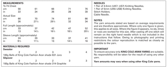 King Cole - Knitting Pattern 5346