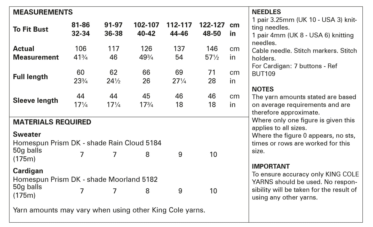 King Cole Knitting Pattern DK - 5998