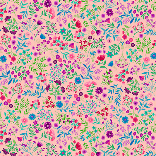 Makower Fabrics - Jaipur - Floral Pink