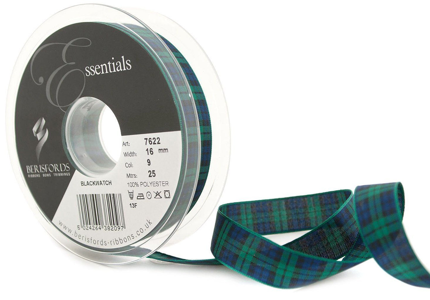 Blackwatch Tartan Ribbon - 16mm