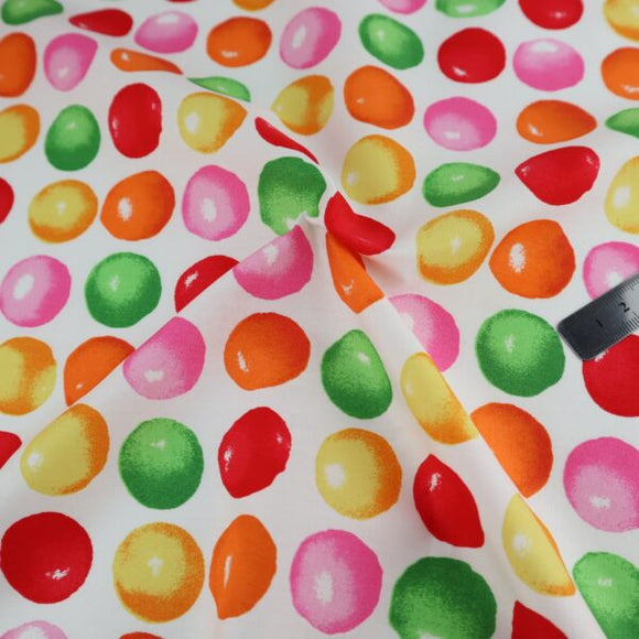 Reynard Cotton Poplin - Multi Spot on White