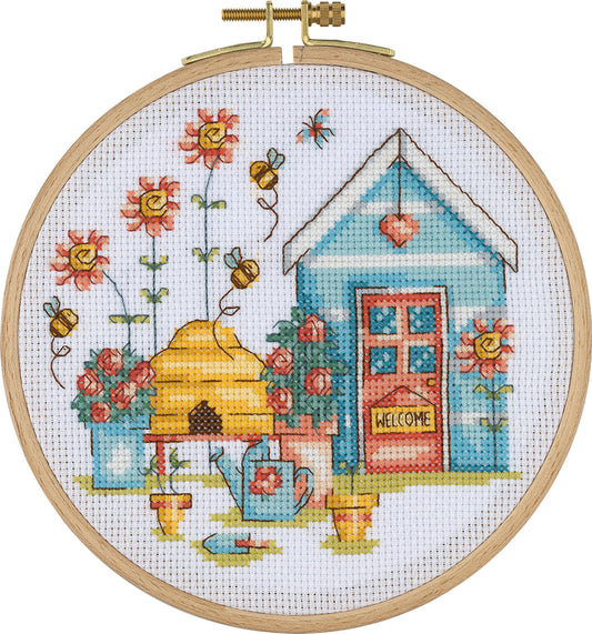 HOOP CROSS STITCH BEE HAPPY