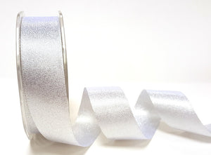 Bertie’s Bows Silver 25mm Sparkle Satin Ribbon