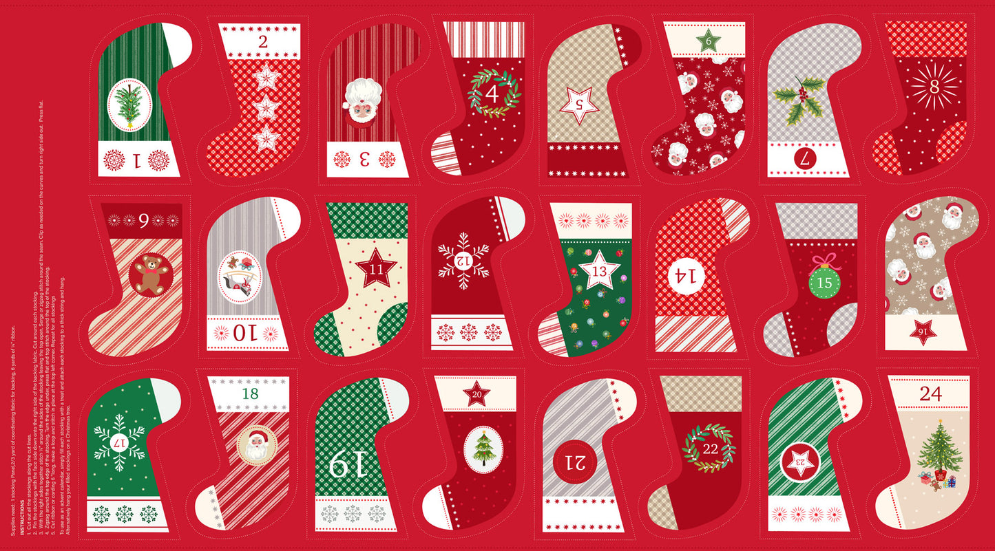 Lewis & Irene - Mini Advent Stockings Panel