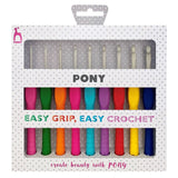 Pony Crochet Hook Set of 9 Easy Grip Polka Dot x Sizes 2-6 mm