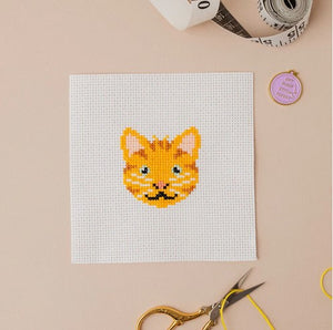 Ginger Cat Mini Counted Cross Stitch Kit