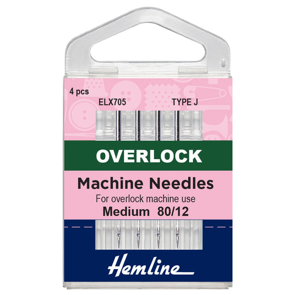 Hemline Overlock--Serger Machine Needles: Type J: 80/12: 4 Pieces