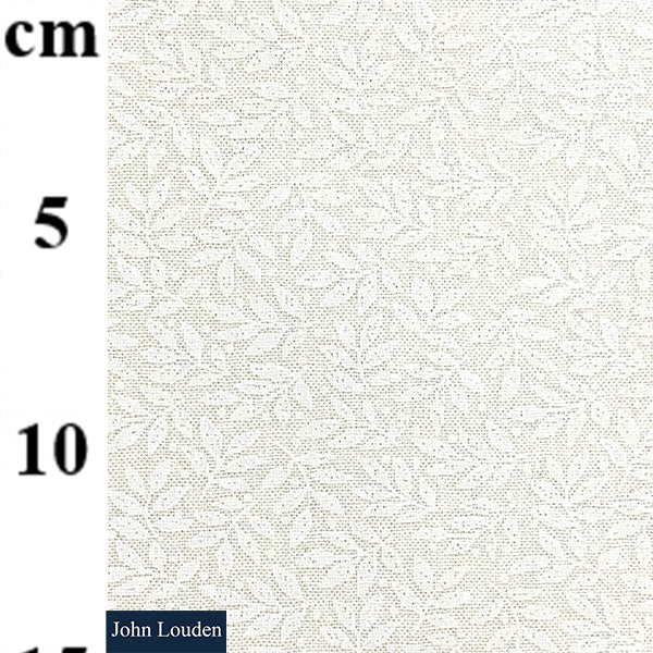 John Louden Craft Cotton Blender - White on White - Leaves