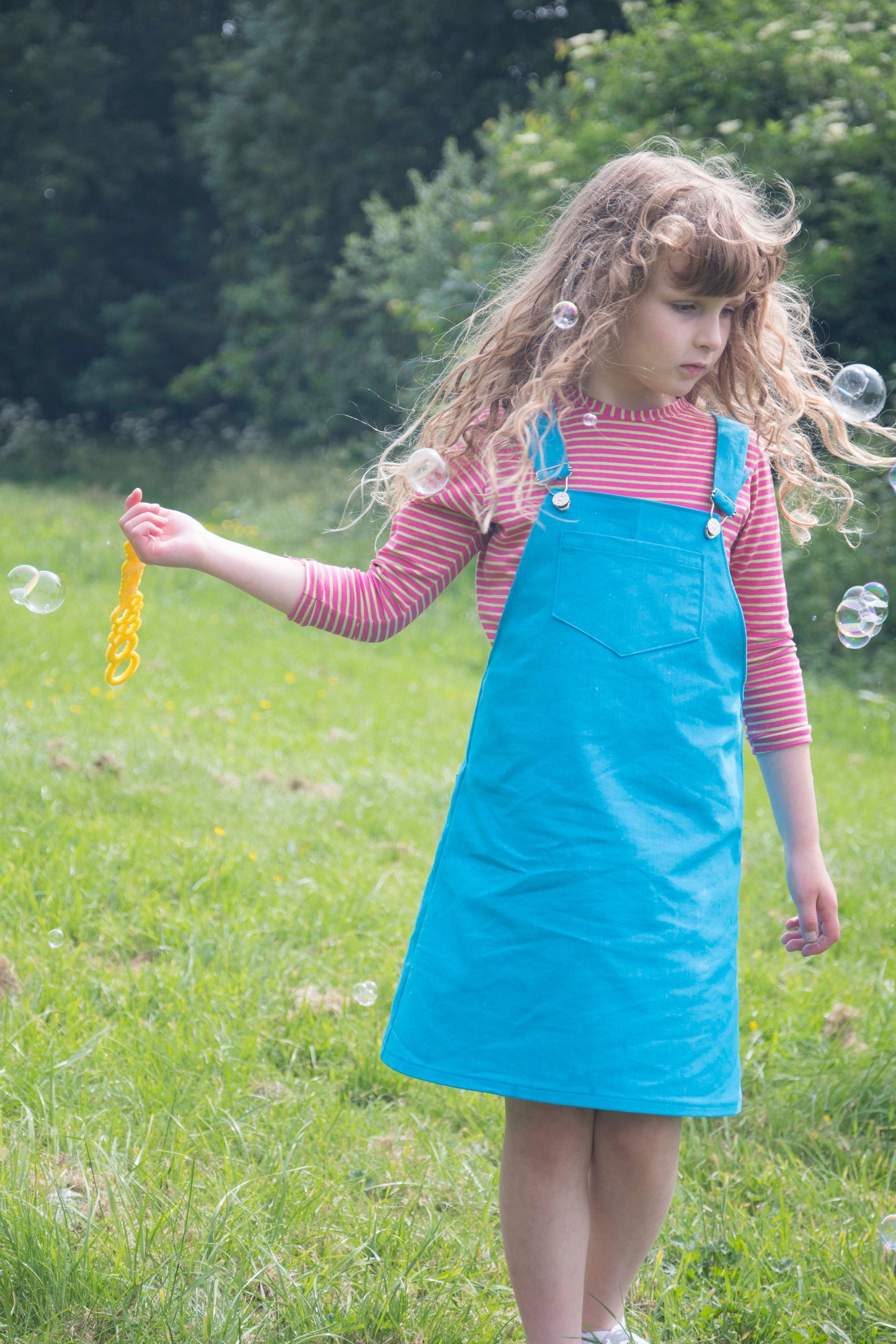 Bobbins & Buttons Sewing Patterns – Mary Dungarees Dress – Kids – Paper Version.