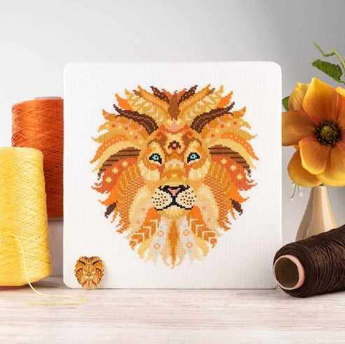 Mandala Lion Counted Cross Stitch Kit