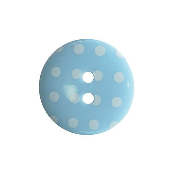 Pale Blue and White Polka Dot Button 18mm