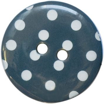 Dark Blue and White Polka Dot Button 18mm