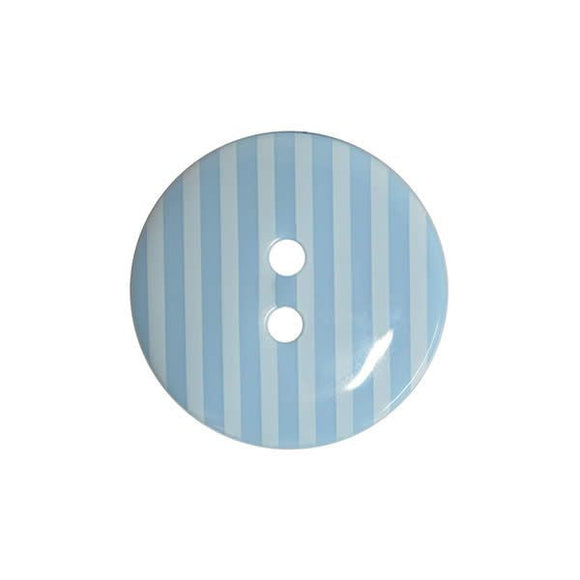 Pale Blue and White Stripe Button 18mm