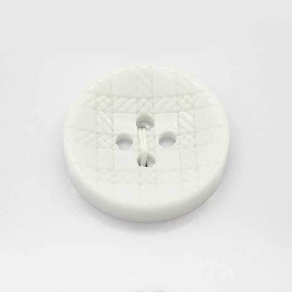 Cross Hatch Eco Buttons 11mm - White