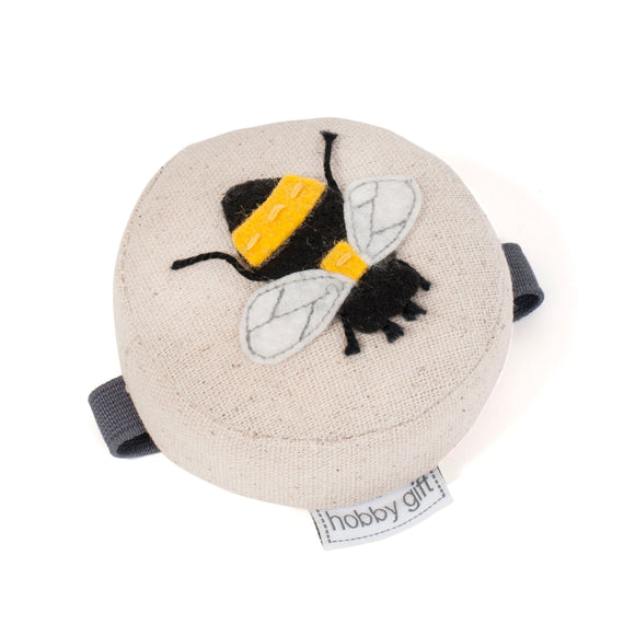 Pincushion: Wrist Strap: Appliqué: Bee