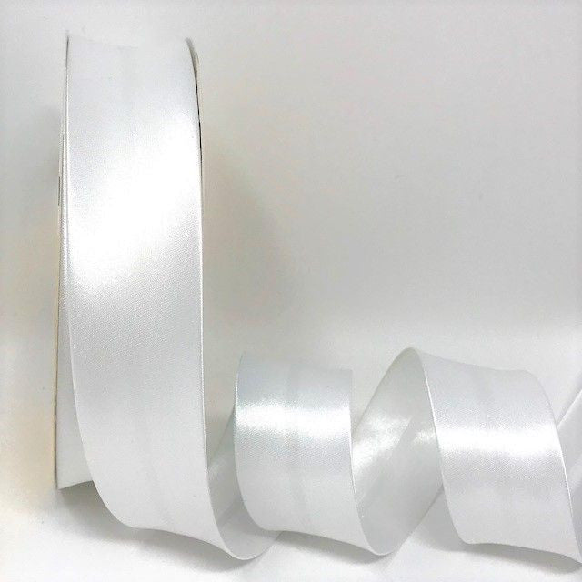 Satin Bias Binding - 30mm White