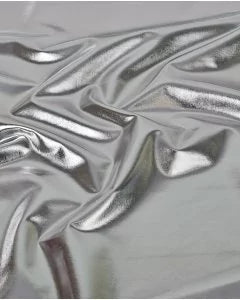 Stretch Foil Fabric - Silver