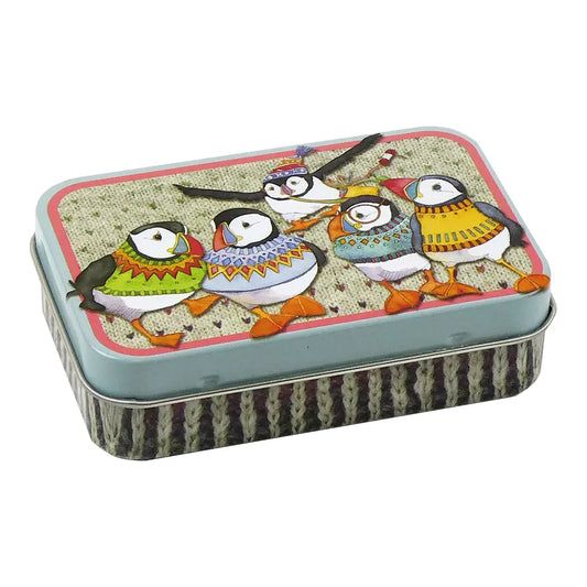 Woolly Puffin II Mini Rectangular Tin by Emma Ball Ltd