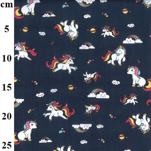 PolyCotton - Unicorns on Navy