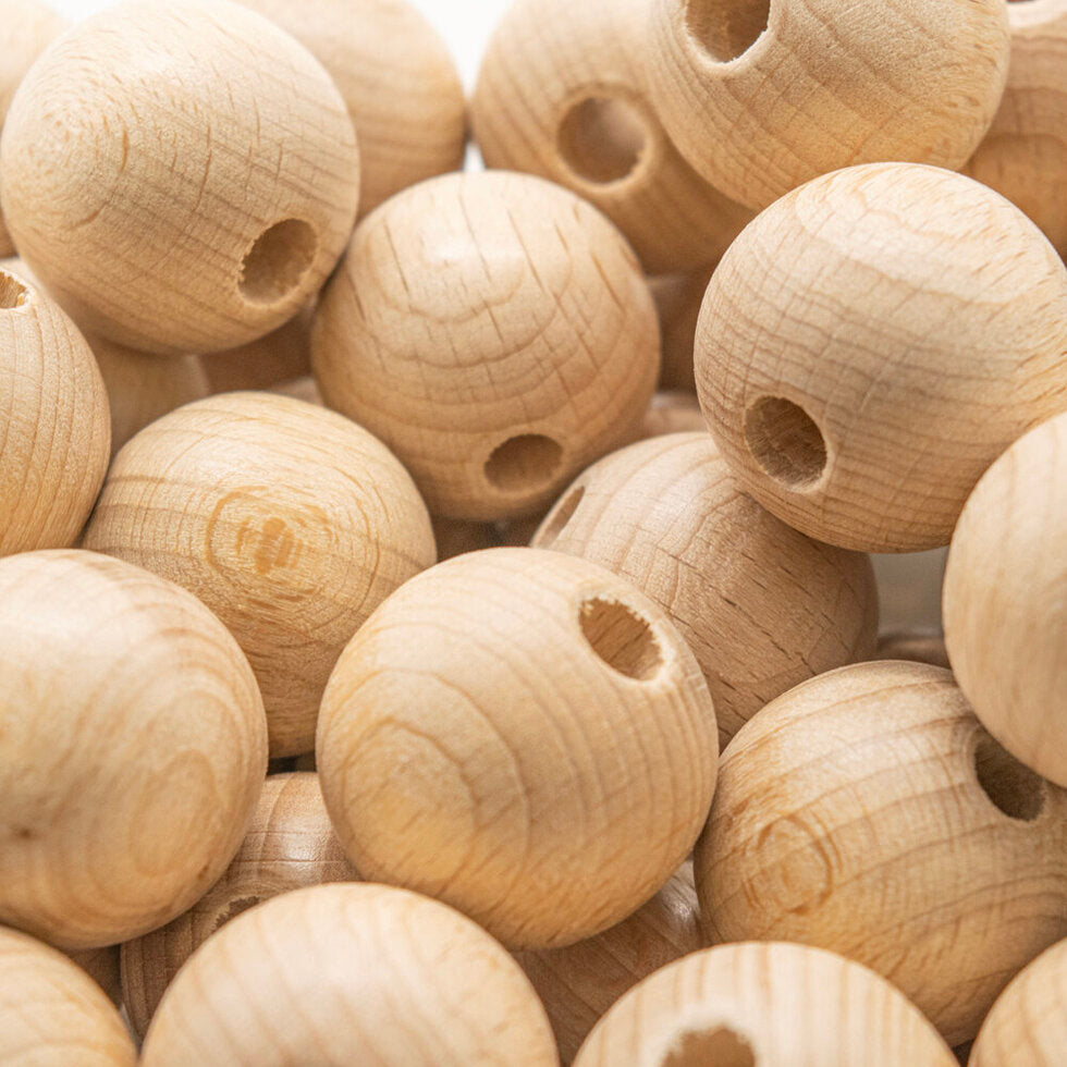 Beads Whitewood 25 mm