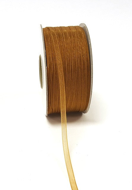 Bertie’s Bows Bronze 6mm Sheer Organza Ribbon