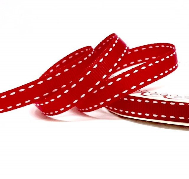 9mm Polyester Stitch Grosgrain Ribbon (6 Colours)