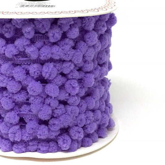 Bertie's Bows Pom Pom Trim - 10mm Diameter -Lilac