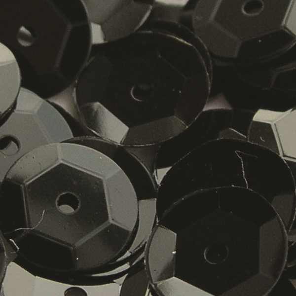 Pre-packed 6mm Cupped Sequins - Black