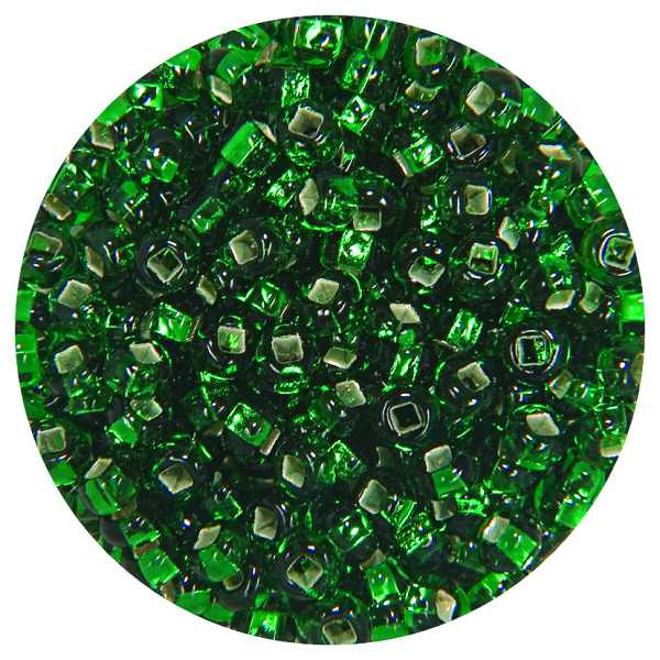 Pre-packed standard size glass knitters beads - Green