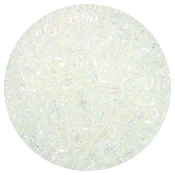 Pre-packed standard size glass knitters beads - Crystal