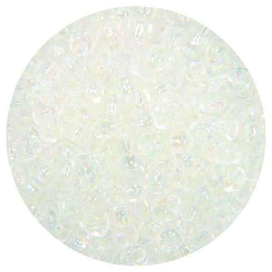 Pre-packed standard size glass knitters beads - Crystal