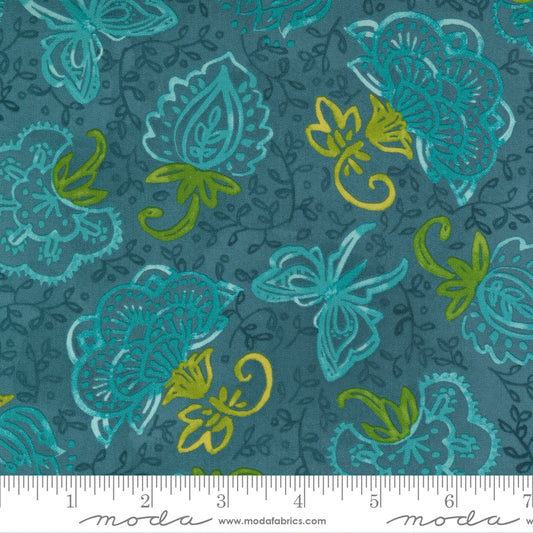 Moda - Carolina Lilies By Robin Pickens - Teal