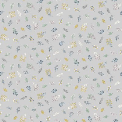 Makower Fabrics - Heather & Sage- Sprig Grey