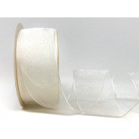 Bertie's Bows Sheer Organza Ribbon - 38mm Bridal White