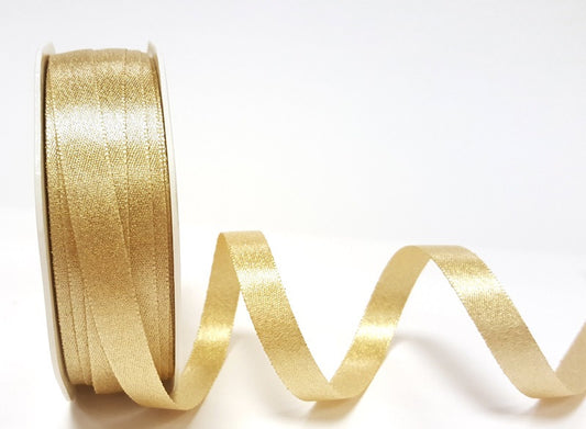 Bertie’s Bows Champagne Gold Sparkle Satin Ribbon 10mm