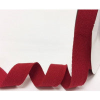 Cotton Herringbone Webbing - 25mm - Cranberry