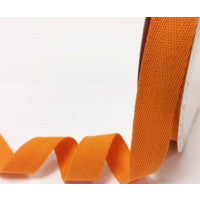 Cotton Herringbone Webbing - 25mm - Orange