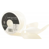 Bertie's Bows Double Satin Ribbon - 35mm Bridal White