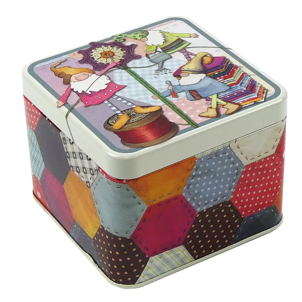 Crafting Gnomes Small Square Tin by Emma Ball Ltd