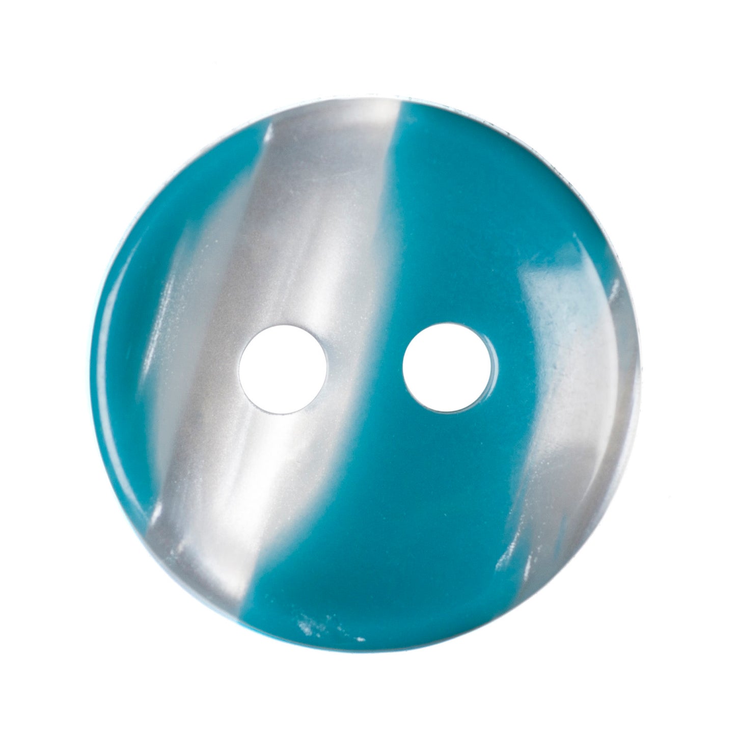 Teal Stripe Button - 12mm