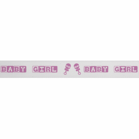 Ribbon: Grosgrain: Baby: Pink on White