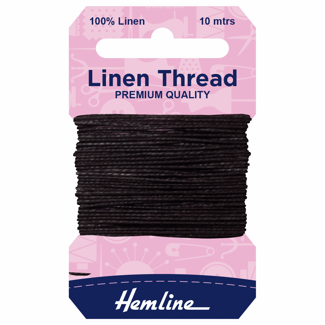 Hemline Linen Thread - Black