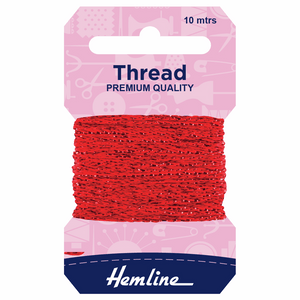 Hemline Glitter Thread - Red