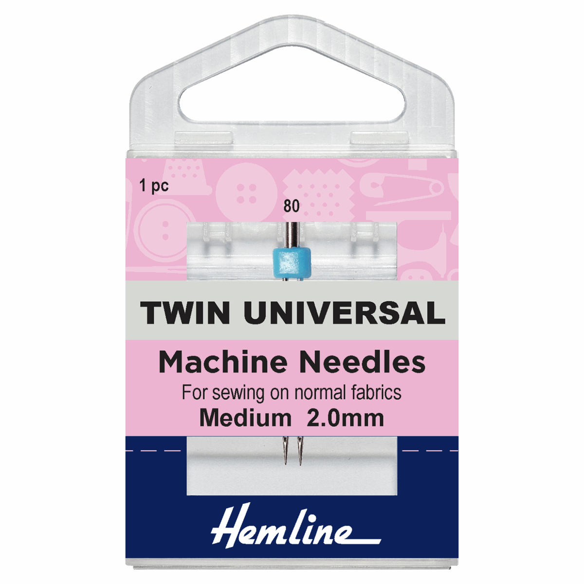 Hemline Twin Universal Machine Needle 2mm