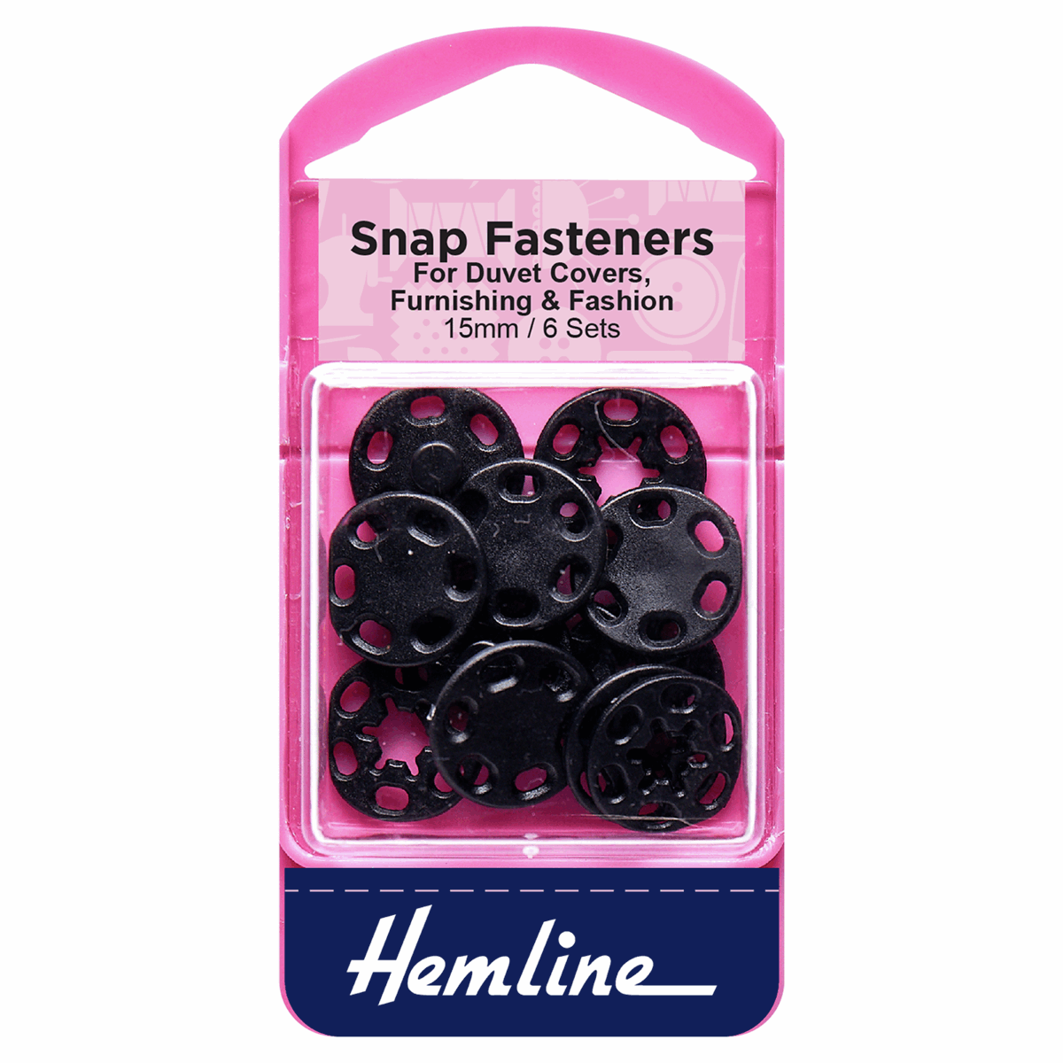 Hemline Snap Fasteners 15mm