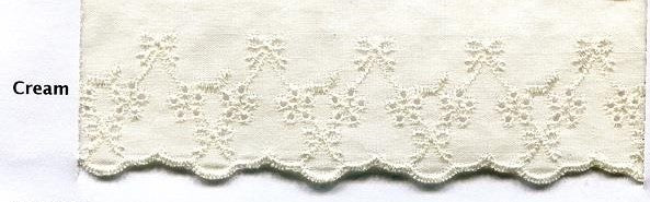 Broderie Anglaise Trimming -50mm Cream